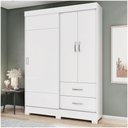 Ver imagem 1 de Guarda Roupa Solteiro 03 Portas 02 Gavetas Corba Briz Branco/branco E Rosa Chá Ii