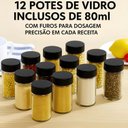 Ver imagem 7 de Porta Condimentos Giratório 12 Potes de Vidro Inox Preto Quadrado