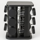 Ver mais imagens de Porta Condimentos Giratório 12 Potes de Vidro Inox Preto Quadrado