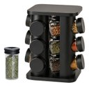 Ver imagem 1 de Porta Condimentos Giratório 12 Potes de Vidro Inox Preto Quadrado