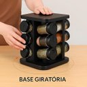 Ver imagem 5 de Porta Condimentos Giratório 12 Potes de Vidro Inox Preto Quadrado