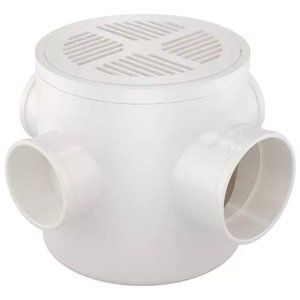 Caixa Sifonada 100x100x50 Branca Redonda - 11571151 - Fortlev Caixa Sifonada 100x100x50 Redonda Bran