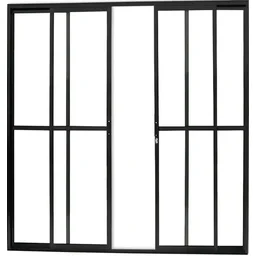 Porta de Aluminio Sacada 4 Folhas Com Trinco Anchieta Esquadrias 2,10 x 1,50cm Preto - 1