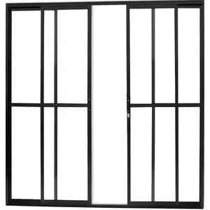 Porta Sacada 4 Folhas com Trinco 2,10 X 1,50 Cor Preto Linha Econ