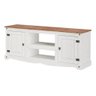 Rack Grande Branco 2 Portas Madeira Maciça:branco/carvalho - 1