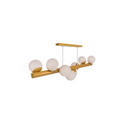 Lustre Pendente Jaboticaba Espiral Dourado Retro Bola 8 Globos - 4