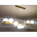 Ver imagem 2 de Lustre Pendente Jaboticaba Espiral Dourado Retro Bola 8 Globos