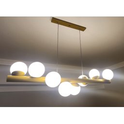 Lustre Pendente Jaboticaba Espiral Dourado Retro Bola 8 Globos - 2