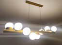 Ver imagem 2 de Lustre Pendente Jaboticaba Espiral Dourado Retro Bola 8 Globos