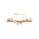 Ver imagem 1 de Lustre Pendente Jaboticaba Espiral Dourado Retro Bola 8 Globos