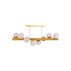Lustre Pendente Jaboticaba Espiral Dourado Retro Bola 8 Globos