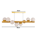 Ver imagem 3 de Lustre Pendente Jaboticaba Espiral Dourado Retro Bola 8 Globos