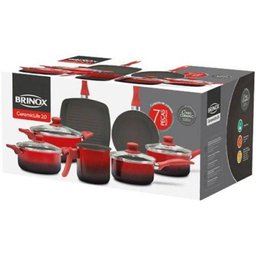 Conjunto de Panelas 7 Peças Ceramic Life 2.0 Vermelho 4789/103 Brinox - 2