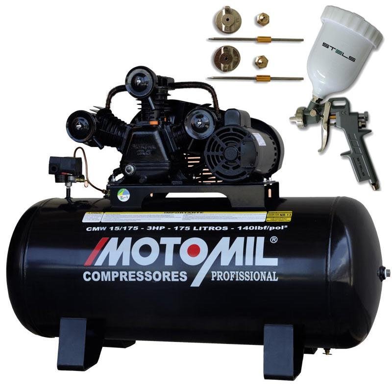 Compressor de ar pistão 15PCM 175 litros 3 HP 110/220V