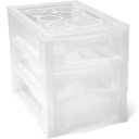 Ver imagem 5 de Mini Gaveteiro para Organizar Transparente 3 Gavetas Maquiagens Jóias Escritório Ordene