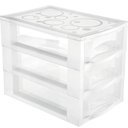 Ver imagem 1 de Mini Gaveteiro para Organizar Transparente 3 Gavetas Maquiagens Jóias Escritório Ordene