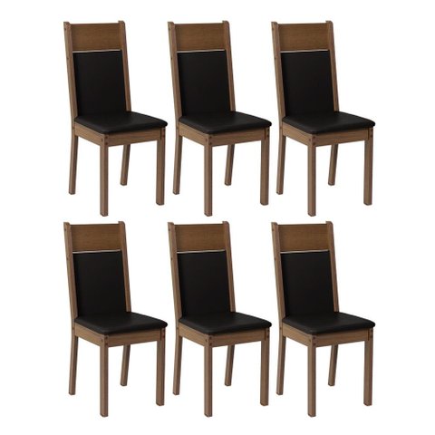 Kit 6 Cadeiras Rustic/preto 4280 Madesa