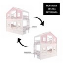 Ver imagem 6 de Beliche Infantil Casinha Dos Sonhos com Gavetas e Fechamento Inferior Branco em Madeira Maciça Rosa