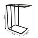 Ver imagem 3 de Mesa Lateral Elena Preta Tampa De Vidro - Cor: Branco