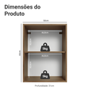 Ver imagem 3 de Armário Aéreo 50cm 1 Porta Rustic/Cinza Agata Madesa