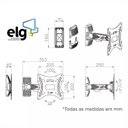 Ver imagem 3 de Suporte de Parede Articulado para Tvs de 15 a 42 Polegadas Elg A02V2_S Preto