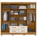 Ver imagem 4 de Guarda Roupa Casal San Lorenzo 8 Portas Freijó Off White Moval