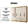 Guarda Roupa Casal San Lorenzo 8 Portas Freijó Off White Moval - 5