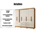 Ver imagem 5 de Guarda Roupa Casal San Lorenzo 8 Portas Freijó Off White Moval