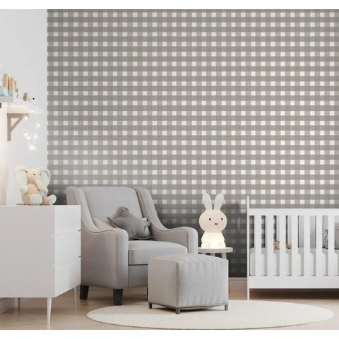 Papel de Parede Bobinex Revoada - Xadrez Vichi Cinza Escuro 4416