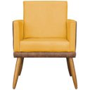 Ver imagem 5 de Kit 2 Poltronas Decorativa para Sala Recepção Escritório Consultório Lis Corino Peroba e Suede