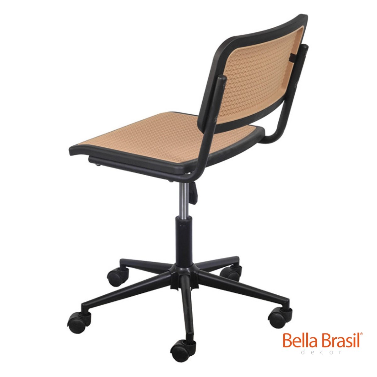 Cadeira Vera Base Giratória sem Braço - Bella Brasil Decor 126 - Bella Brasil Decor Preto/bege - 3
