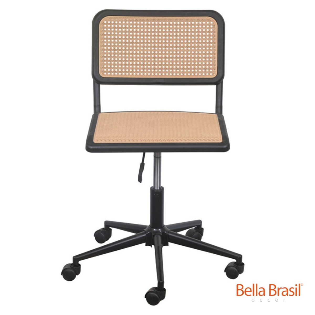 Cadeira Vera Base Giratória sem Braço - Bella Brasil Decor 126 - Bella Brasil Decor Preto/bege - 2