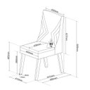Ver imagem 4 de Conjunto Sala de Jantar 8 Lugares Retangular Tampo de Vidro/MDF Dubai Cobre/Off White/Linho Bronze -