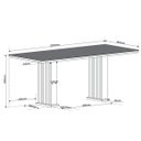 Ver imagem 3 de Conjunto Sala de Jantar 8 Lugares Retangular Tampo de Vidro/MDF Dubai Cobre/Off White/Linho Bronze -
