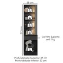 Ver imagem 3 de Paneleiro Cristaleira 2 Portas 215x58 cm Etna Grafite Poliman