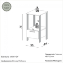 Ver imagem 3 de Mesa Auxiliar Escritório/mesa Cabeceira 100% Mdf 1 Gaveta 40cm Industrial F39 Pradel Móveis
