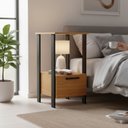 Ver imagem 5 de Mesa Auxiliar Escritório/mesa Cabeceira 100% Mdf 1 Gaveta 40cm Industrial F39 Pradel Móveis