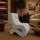 Ver imagem 1 de Poltrona Decorativa Marina Bouclê Moscow Design Orgânico Moderno