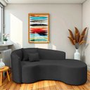 Ver imagem 1 de Recamier Curvo Orgânico 180cm 3 Lugares Lado Direito para Sala de Estar Linho Londres