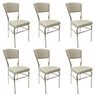 Kit 6 Cadeiras Cozinha Reforço Cromada Assento Grosso Confortável Encosto Estofado Cor Prata - 1