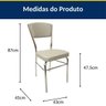 Kit 6 Cadeiras Cozinha Reforço Cromada Assento Grosso Confortável Encosto Estofado Cor Prata - 7