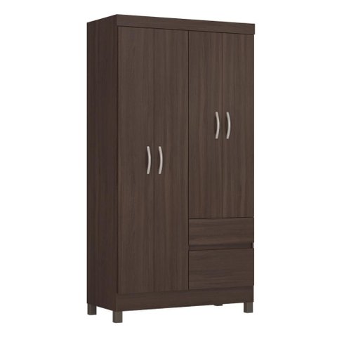 Guarda Roupa Lotus Quarto com 4 Portas e 2 Gavetas Cafe Touch