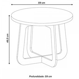 Mesa de Centro Jasmin 100% Mdf Off White/Carvalho - Artely Móveis - 3
