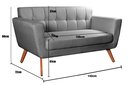 Ver imagem 4 de Namoradeira Living Sofá Bruna Moderna Decoração Sala Recepção - Linho Cinza
