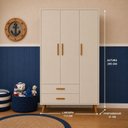 Ver imagem 5 de Quarto Completo Isis para Bebê Berço 2 em 1 Guarda-Roupa 3 Portas Cômoda Sapateira 100% MDF