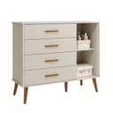 Ver imagem 6 de Quarto Completo Isis para Bebê Berço 2 em 1 Guarda-Roupa 3 Portas Cômoda Sapateira 100% MDF