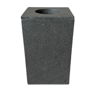 Lixeira Lavabo Mármore Travertino Nero Vintage 28x18cm