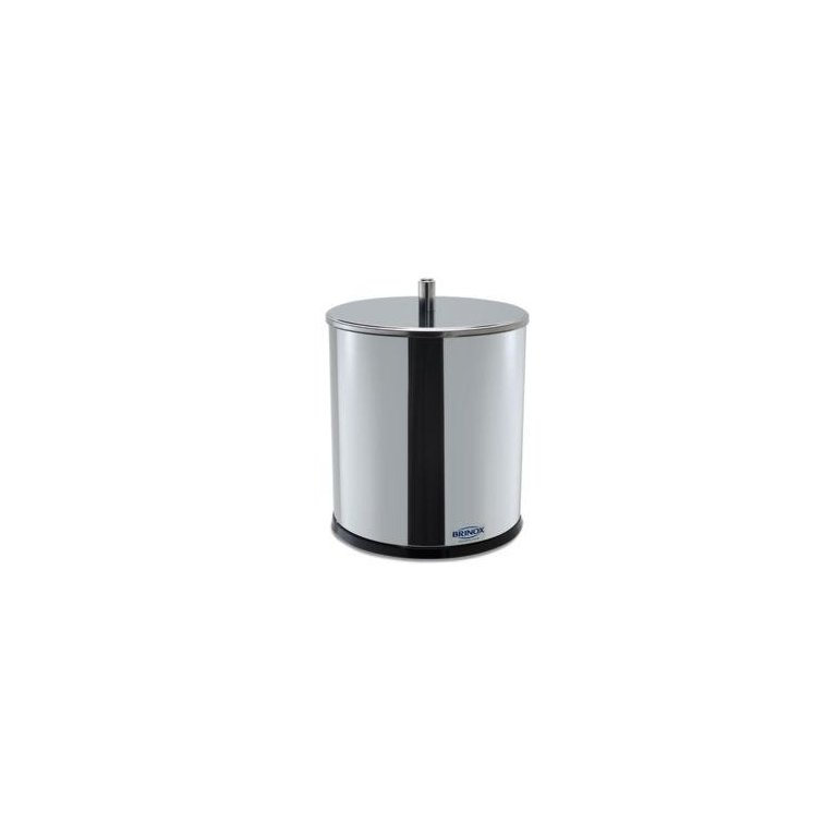 Lixeira Inox com Tampa 5,4 Litros - Decorline Lixeiras Ø 18,5 x 23 cm - Brinox