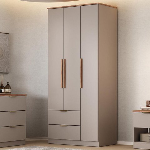 Guarda Roupa Solteiro 3 Portas Milan Carraro Avelã