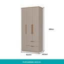 Ver imagem 4 de Guarda Roupa Solteiro 3 Portas Milan Carraro Avelã